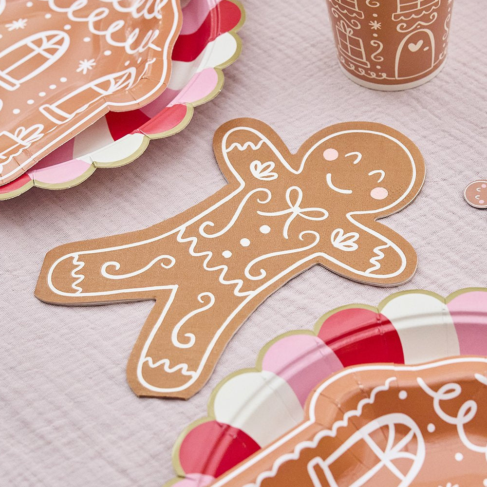 Gingerbread Paper Napkins - 18cm - Pack of 16