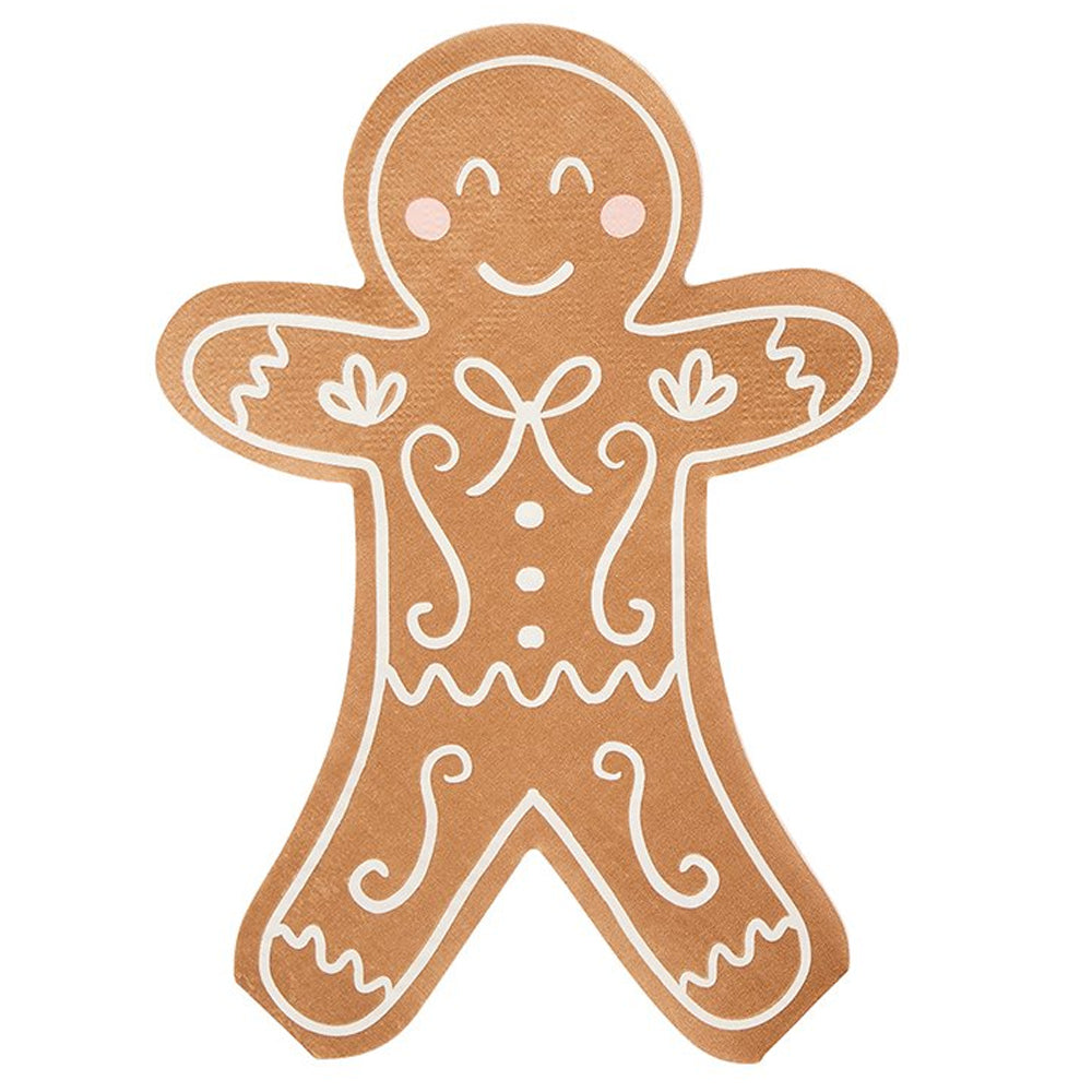 Gingerbread Paper Napkins - 18cm - Pack of 16