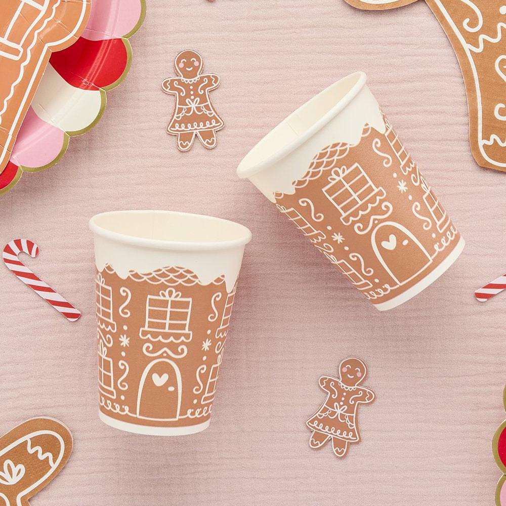 Gingerbread House Paper Cups - Pack of 8