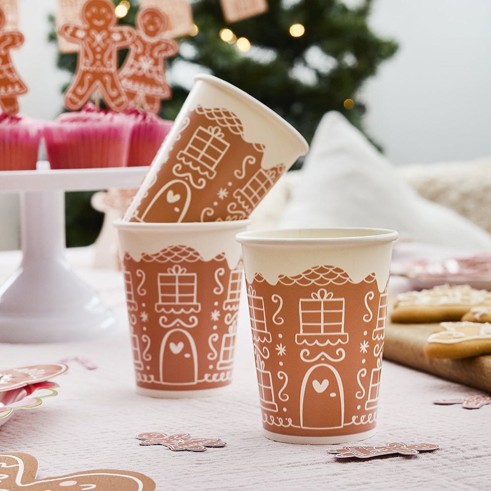 Gingerbread House Paper Cups - Pack of 8