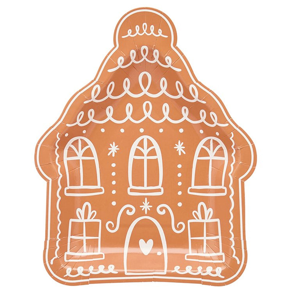 Gingerbread House Paper Plates - 22cm - Pack of 8