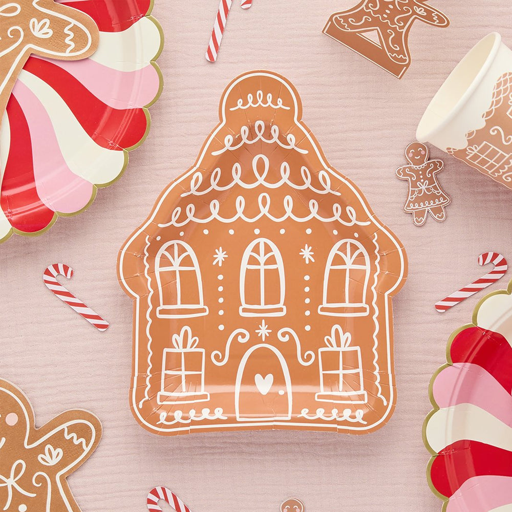 Gingerbread House Paper Plates - 22cm - Pack of 8