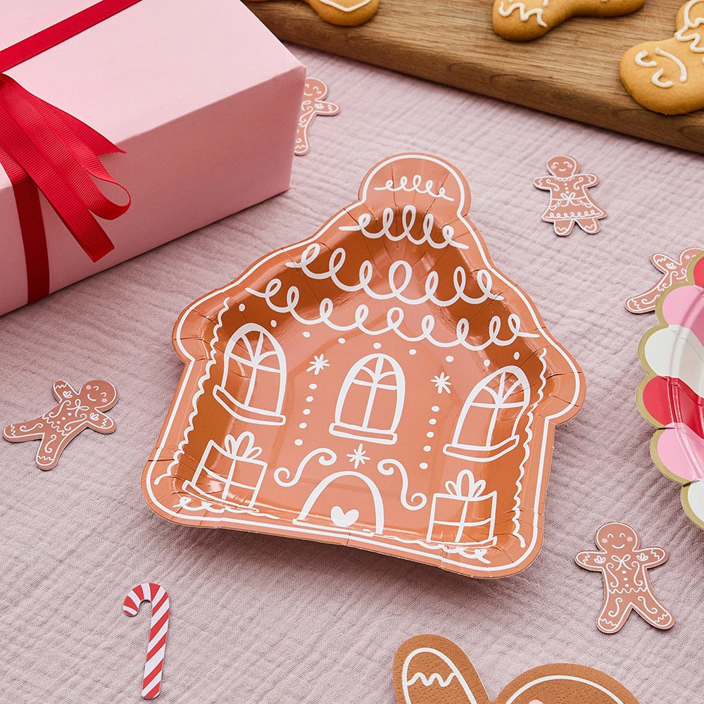 Gingerbread House Paper Plates - 22cm - Pack of 8