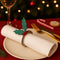 Holly Christmas Wooden Napkins Rings - Pack of 4