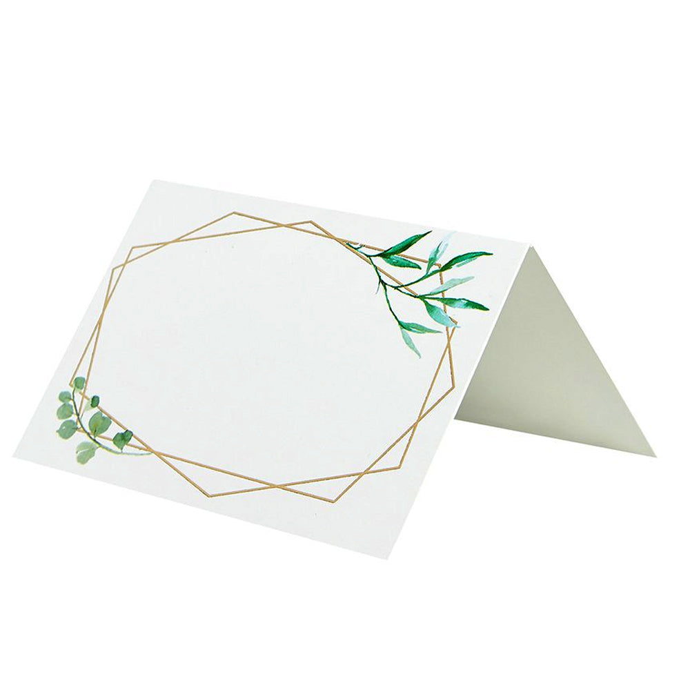 Geometric Botanical Greenery Place Cards - Pack of 10