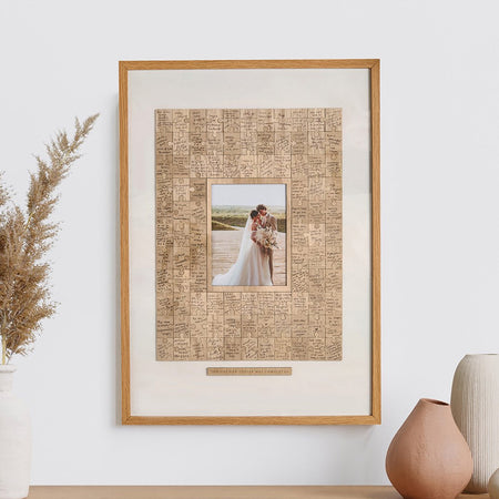 Jigsaw Wooden Guestbook With Display Box