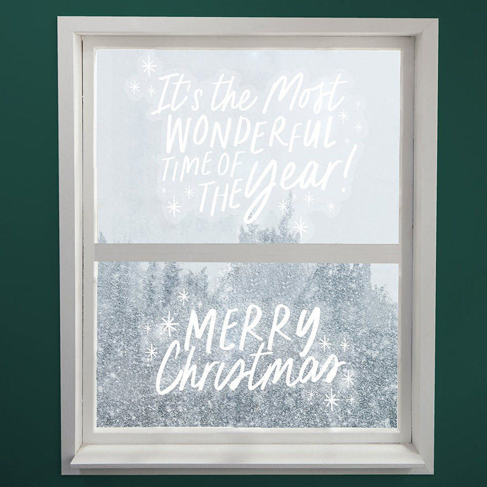 Festive Christmas Window Stickers - Pack of 2