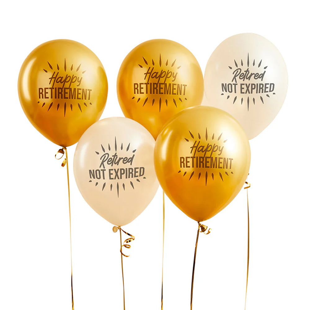 Happy Retirement Latex Balloons - Pack of 5