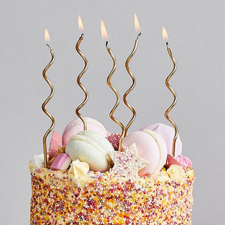 Gold Curly Candles - Pack of 12
