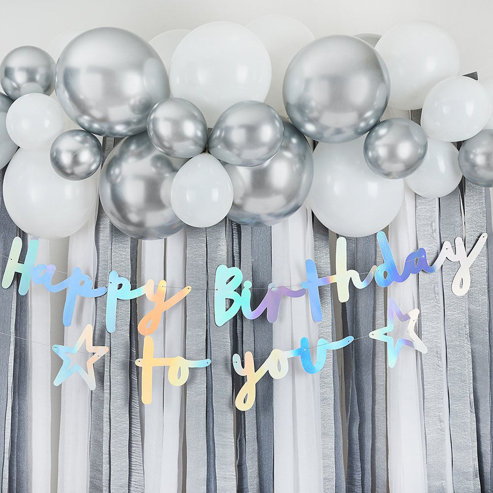 Iridescent 'Happy Birthday To You' Letter Banner - 2m