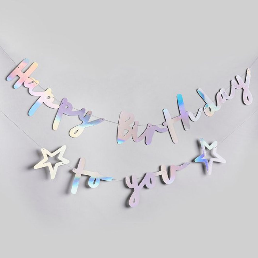 Iridescent 'Happy Birthday To You' Letter Banner - 2m