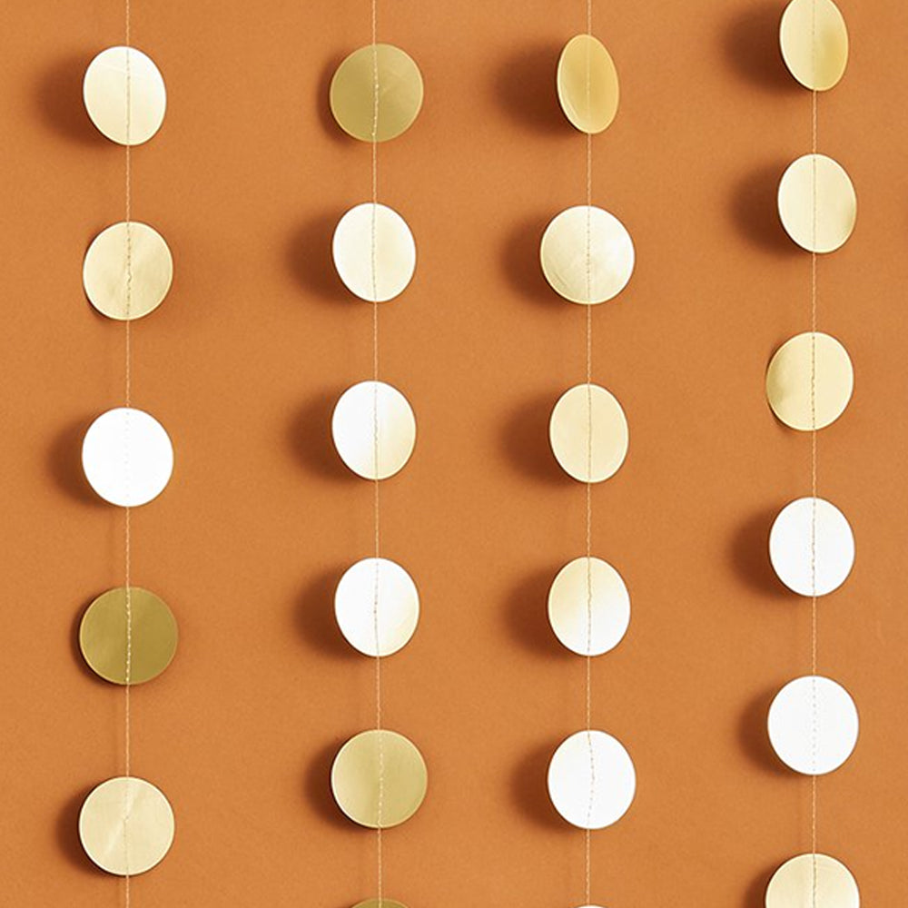 Gold Circles Hanging Backdrop - 20m - Cut To Size