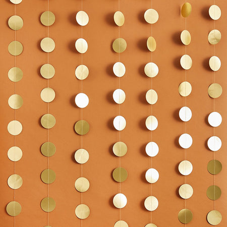 Gold Circles Hanging Backdrop - 20m - Cut To Size