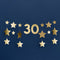 Gold Star Customisable Number or Year Card Banner - 2m