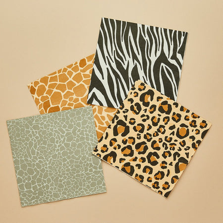 Safari Animal Print Paper Napkins - Pack of 16