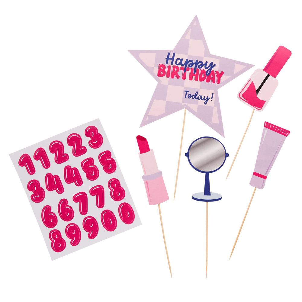 Personalised Pamper Party Cupcake Toppers - Set of 5