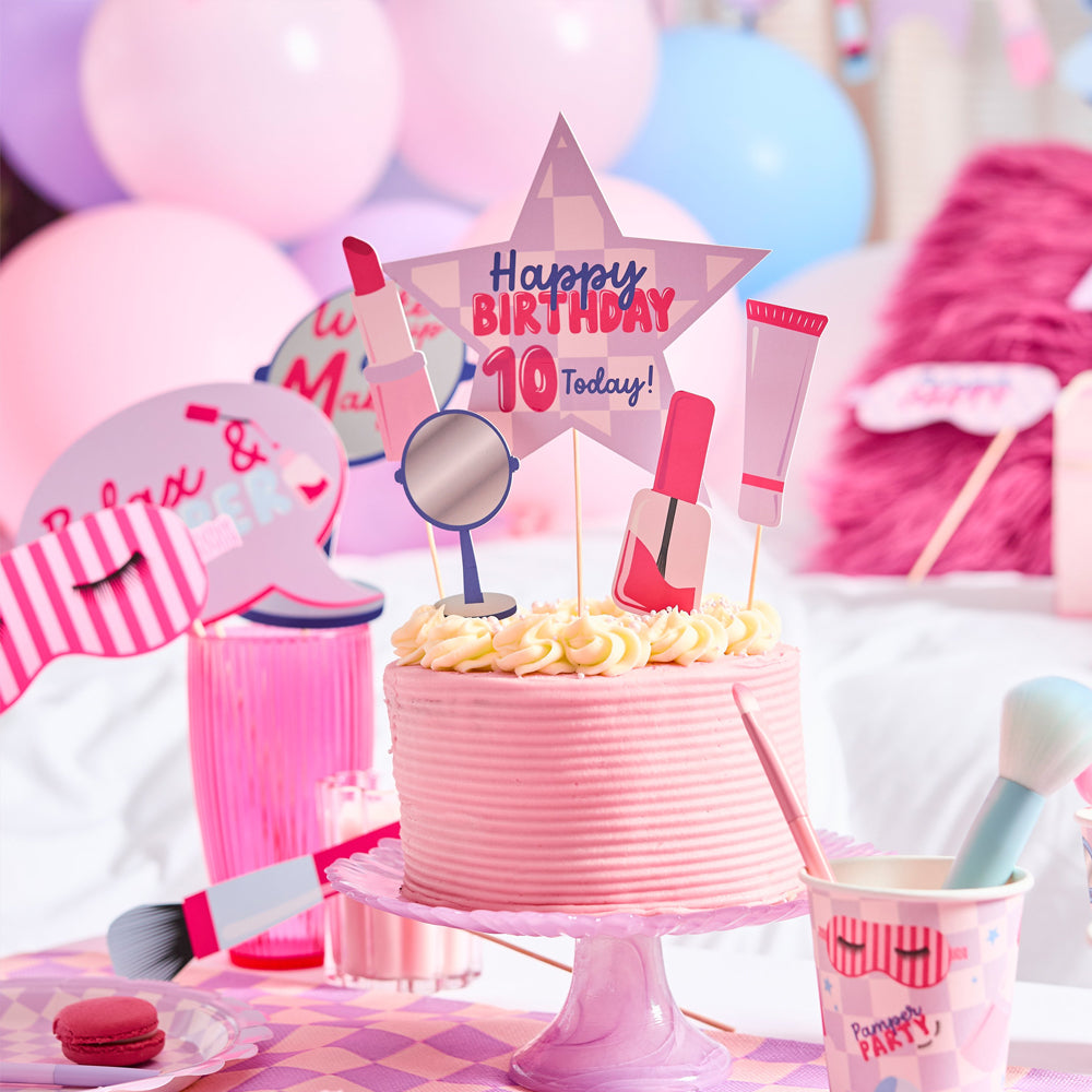 Personalised Pamper Party Cupcake Toppers - Set of 5