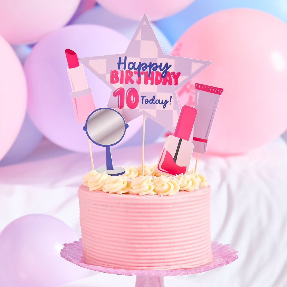 Personalised Pamper Party Cupcake Toppers - Set of 5