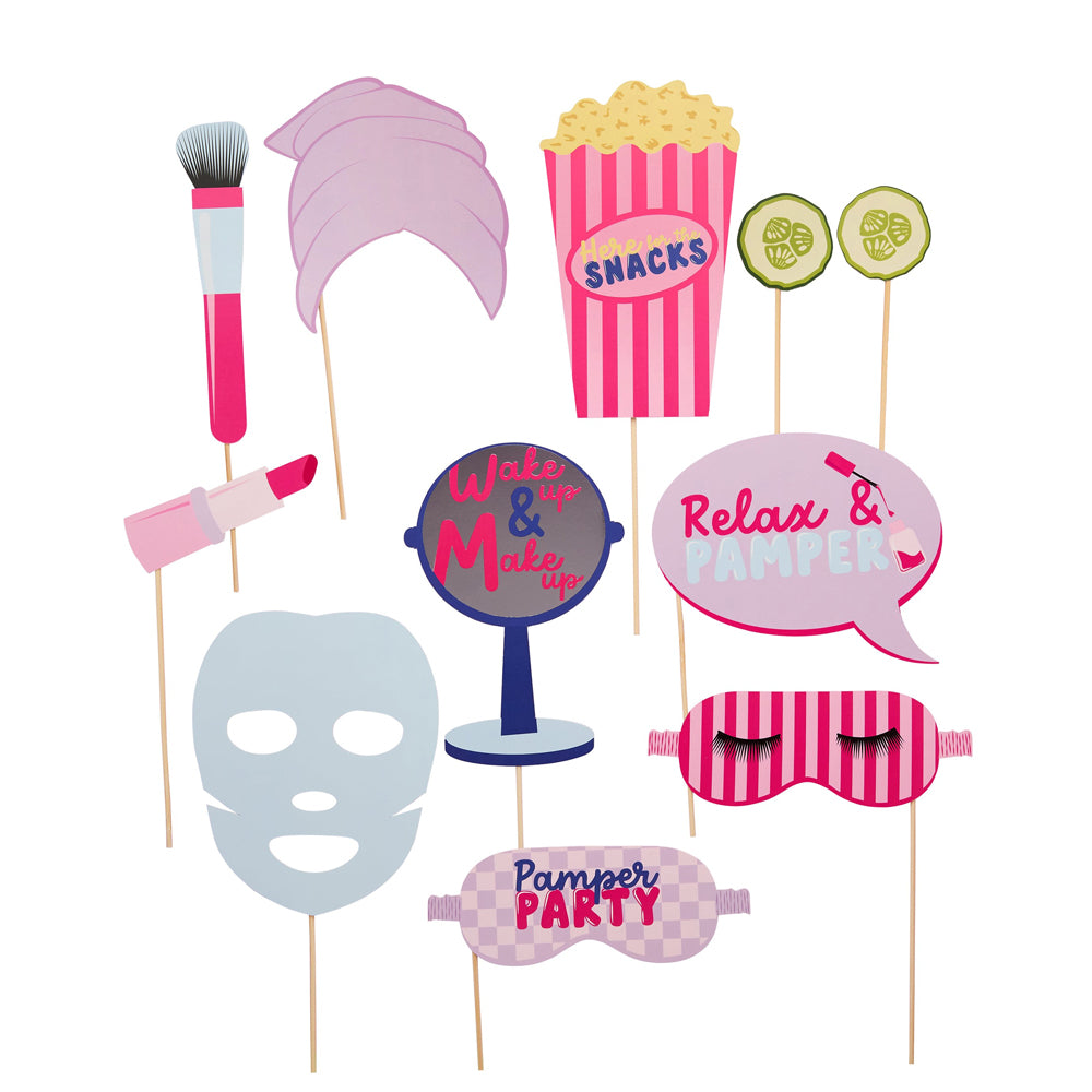 Pamper Party Photo Booth Props - Pack of 11