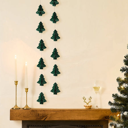Christmas Tree Green Honeycomb Garland  - 2m