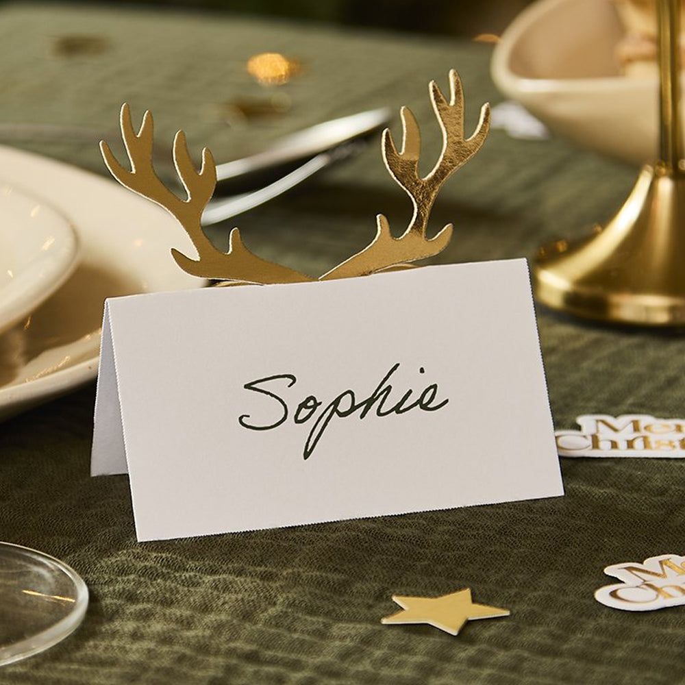 Antler Christmas Place Cards - Pack of 10