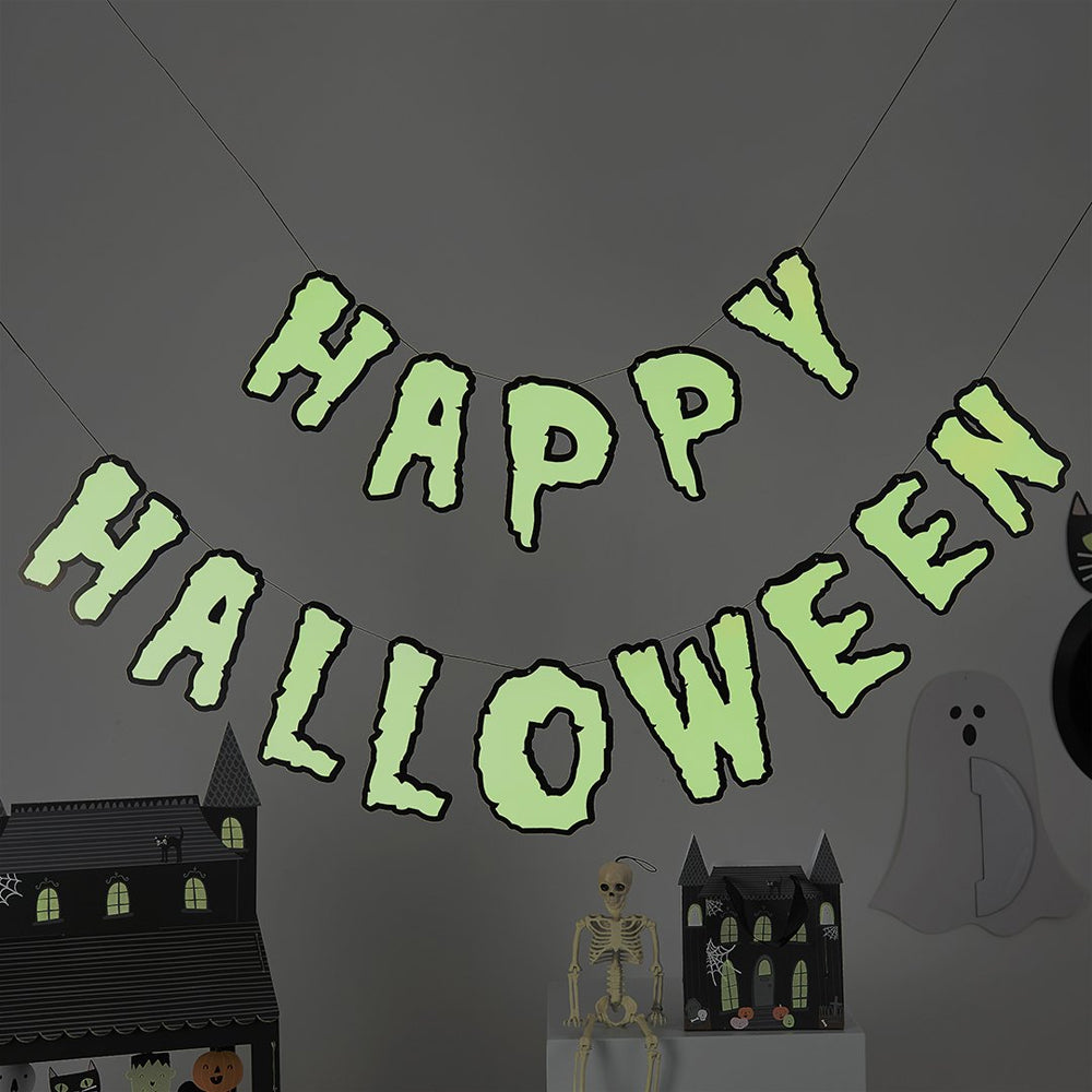 Glow In The Dark Happy Halloween Card Banner - 2m