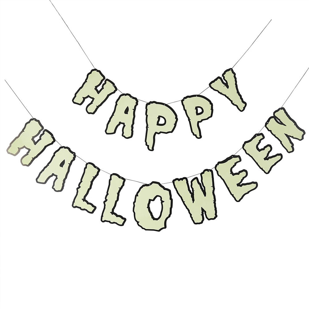 Glow In The Dark Happy Halloween Card Banner - 2m