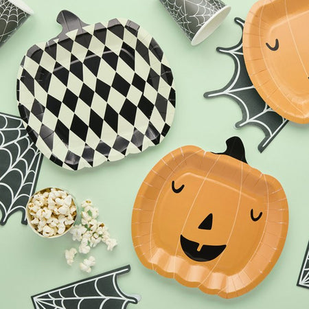 Pumpkin Paper Plates - 23cm - Pack of 8