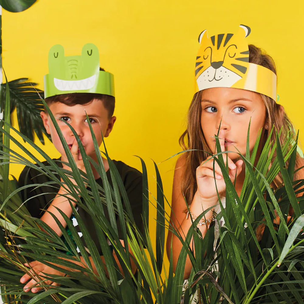 Jungle Animal Paper Headbands - Pack of 6