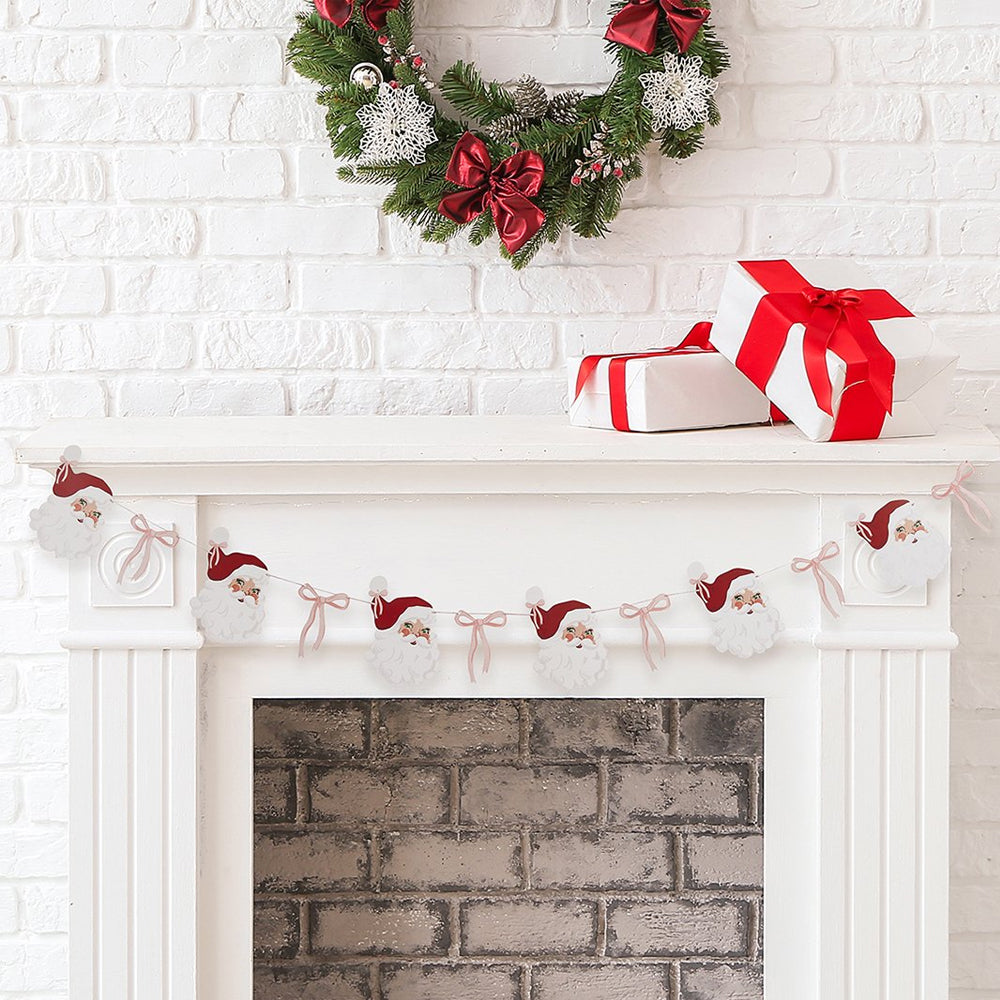 Santa & Bow Christmas Garland Decoration - 2m