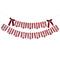 Pink and Burgundy Striped Merry Christmas Banner With Velvet Bows - 2m
