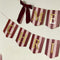 Pink and Burgundy Striped Merry Christmas Banner With Velvet Bows - 2m