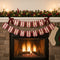 Merry Christmas Pink & Burgundy Stripe Banner With Velvet Bows - 2m