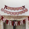 Pink and Burgundy Striped Merry Christmas Banner With Velvet Bows - 2m