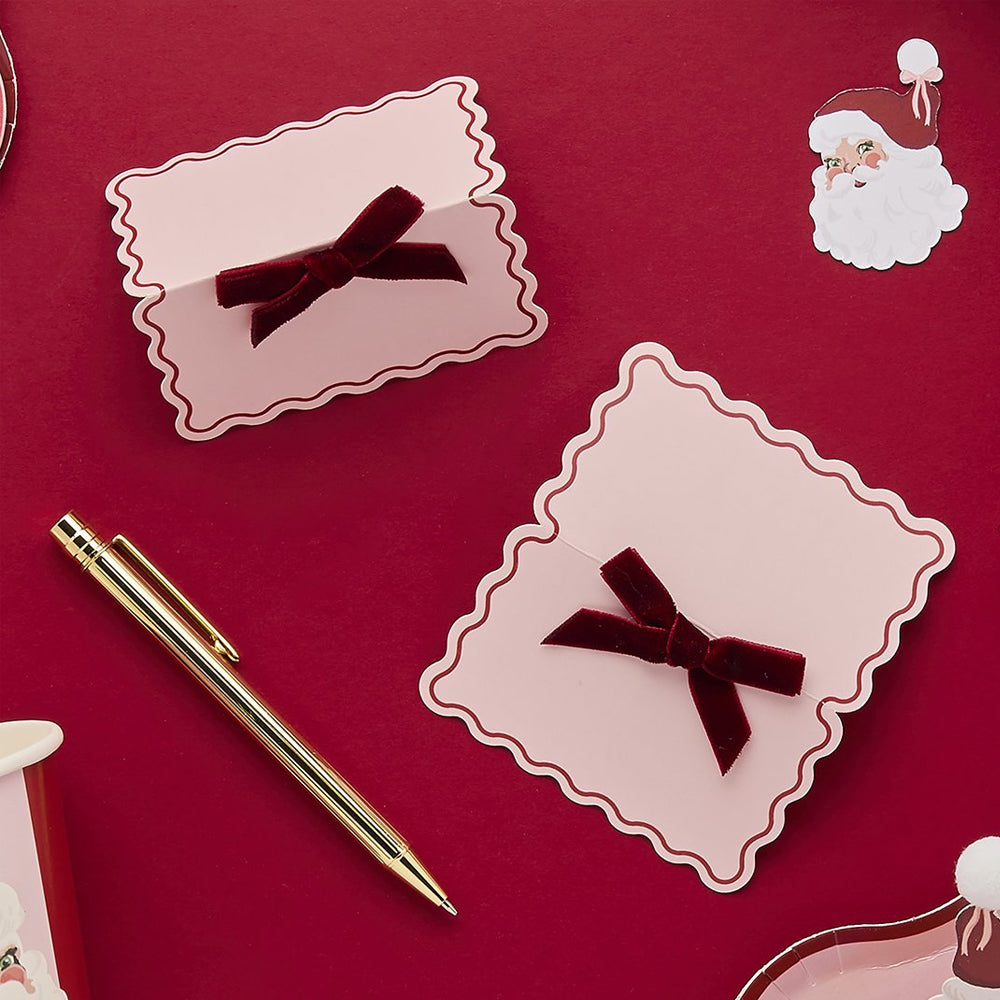 Velvet Bow Place Cards - Pack of 8