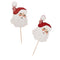 Vintage Santa Pom Pom Food or Cake Picks - Pack of 12