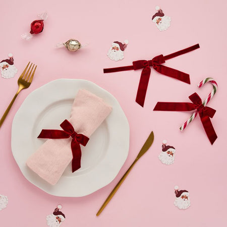 Red Velvet Bows - Pack of 6