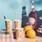 Lemon and Pink Gingham Paper Cups - Pack of 8