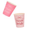 Pink Team Bride Bows Paper Cups - Pack of 8