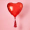 Giant Red Heart Shaped Foil Balloon with Tassels - 32