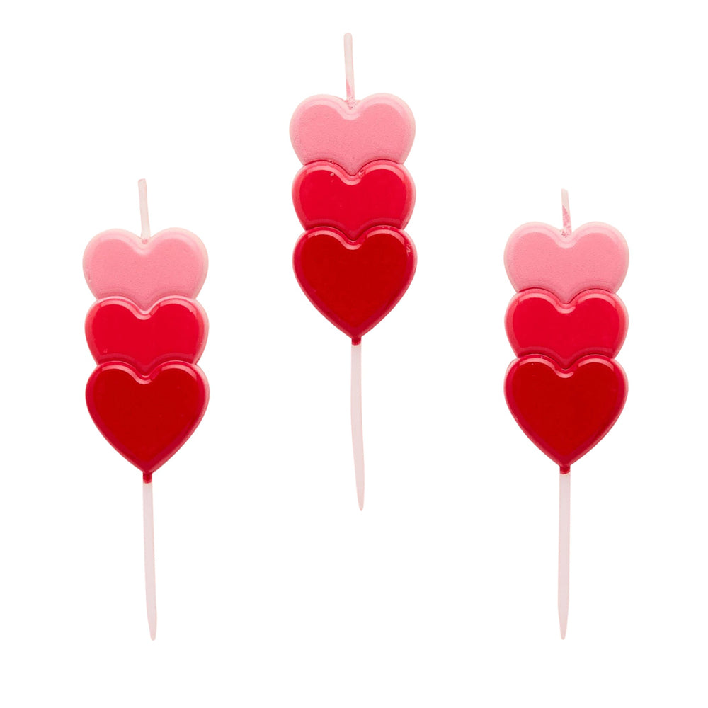 Stacked Hearts Candles - Pack of 5