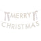 White 'Merry Christmas' Card Banner With Velvet Bows - 2m