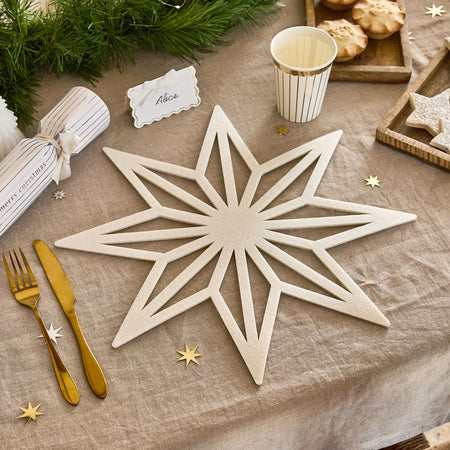 White Star Felt Place Mats - Pack of 4