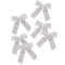 White Velvet Bow Clip Decorations - Pack of 6