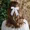 White Velvet Bow Clip Decorations - Pack of 6