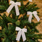 White Velvet Bow Clip Decorations - Pack of 6