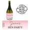 Pink Hen Party Personalised Mini Champagne Bubbles - Pack of 16