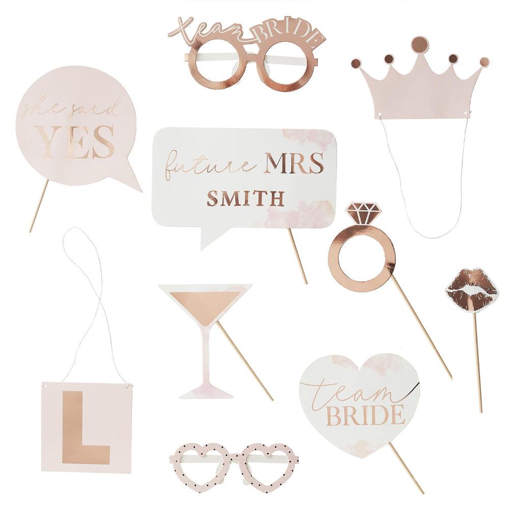 Customisable Photobooth Hen Party Props - Pack of 10