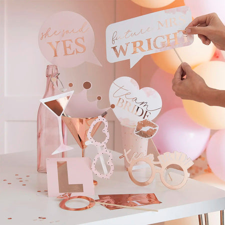 Customisable Photobooth Hen Party Props - Pack of 10