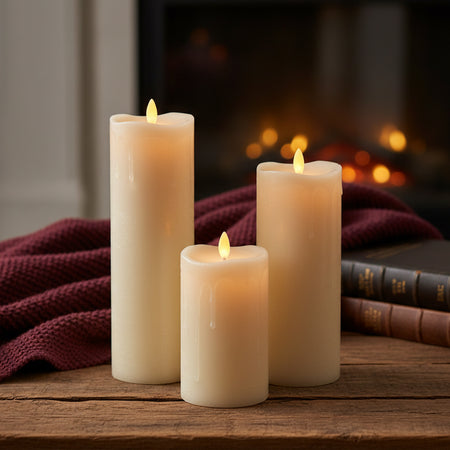 LED Pillar Candles - Pack of 3
